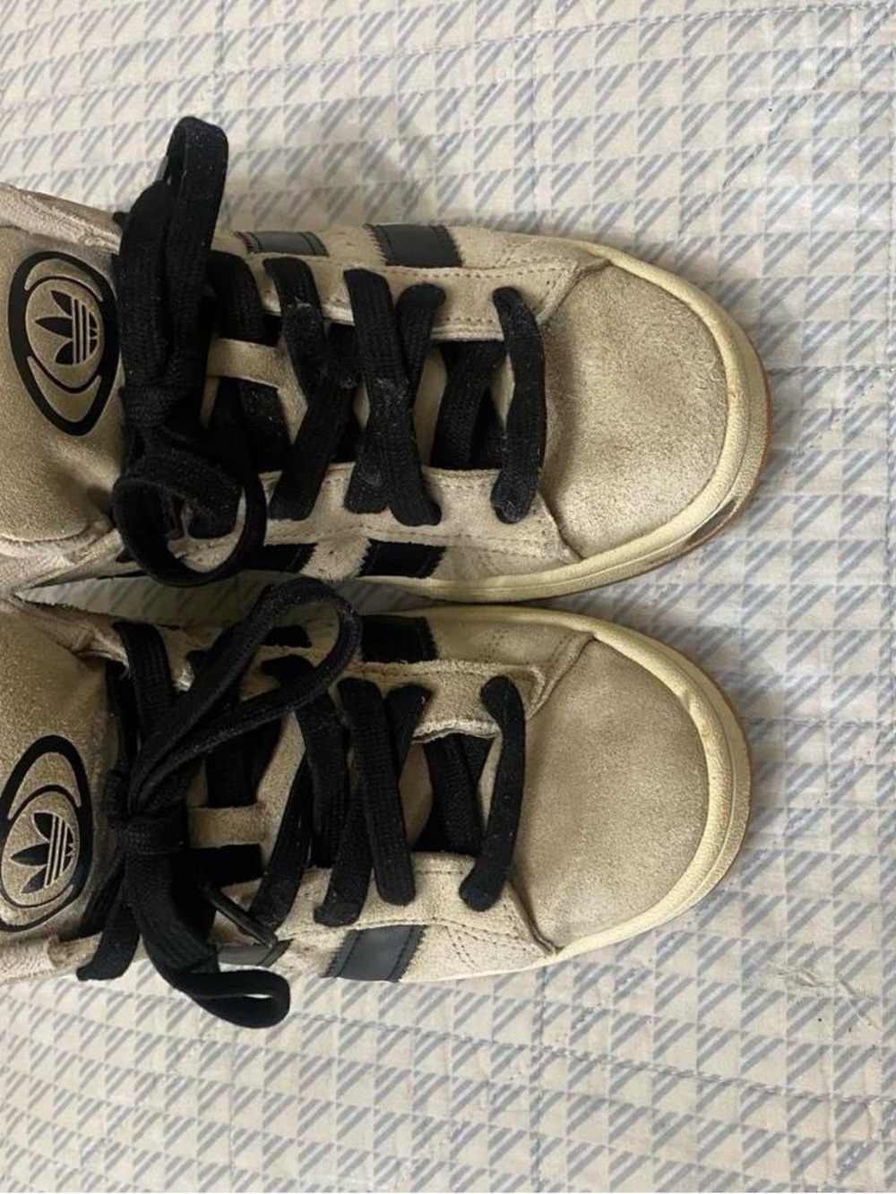 adidas Beige and Black Low-Top Sneakers